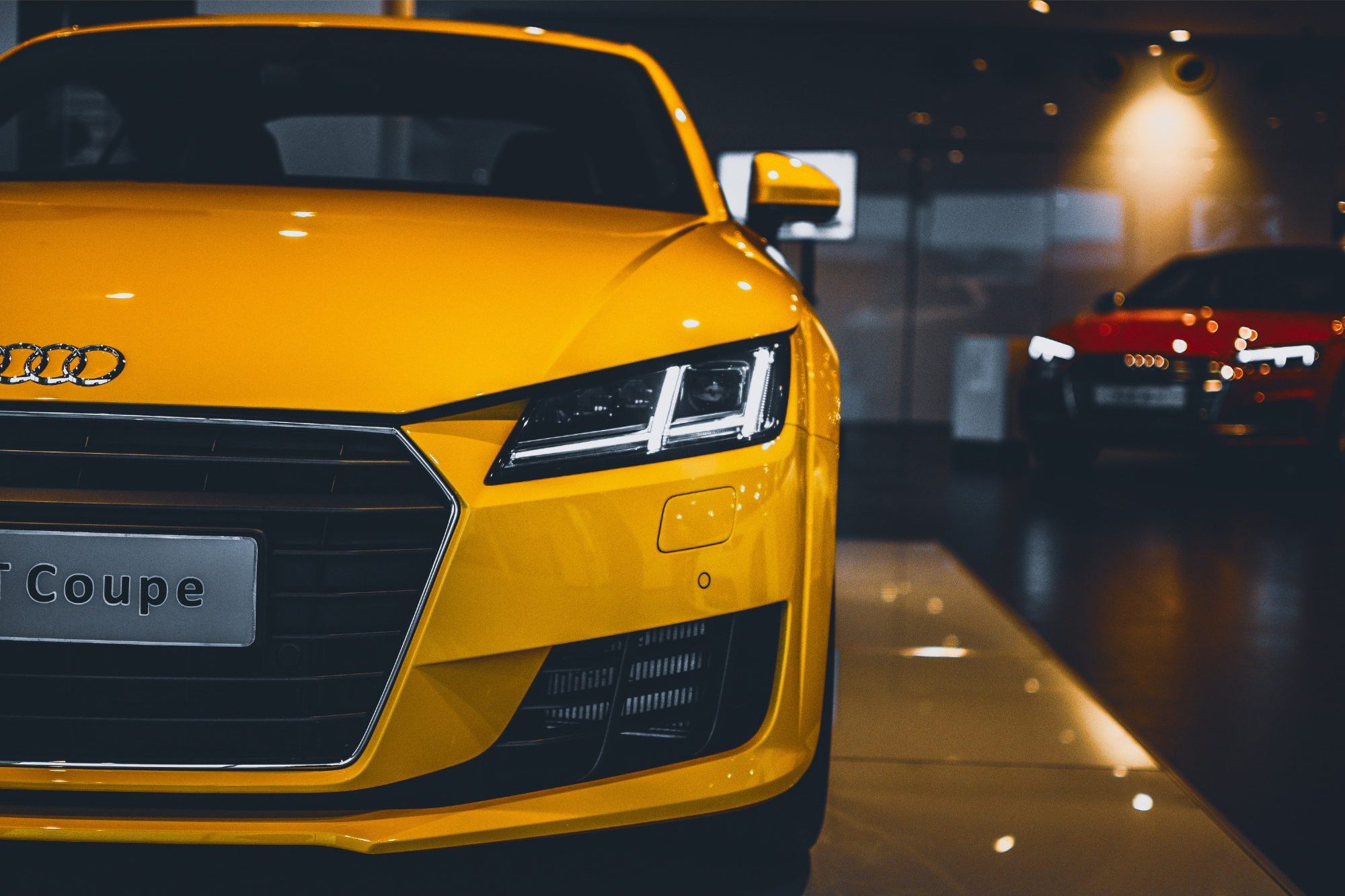 Yellow Audi, Car in a garage, Mechanic Shop